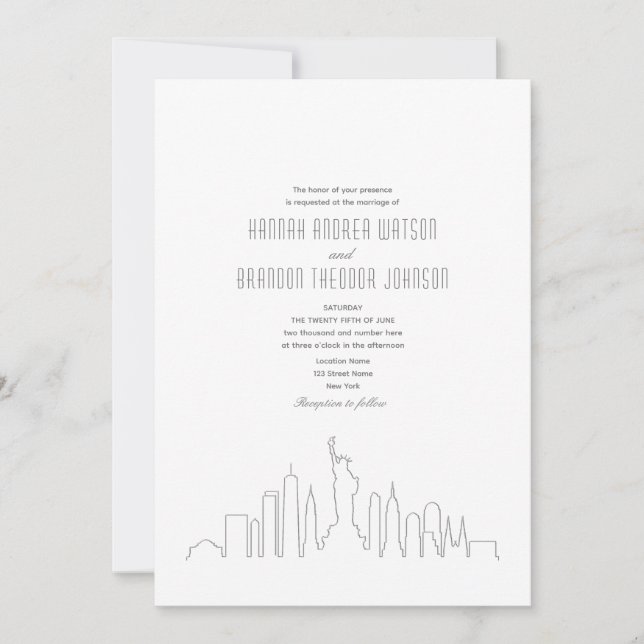 New York Wedding Invitation (Front)