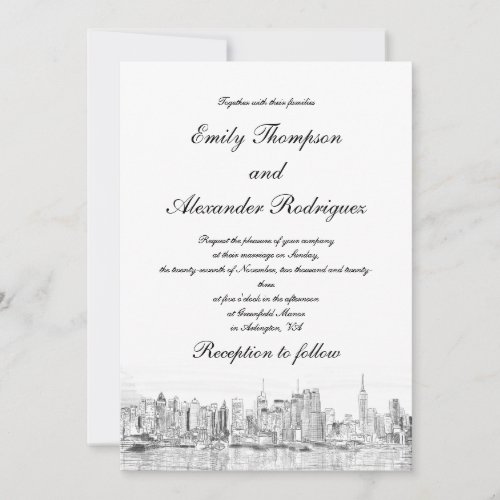 New York Wedding Invitation Card