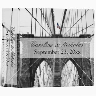 New York Wedding NYC Brooklyn Bridge 3 Ring Binder