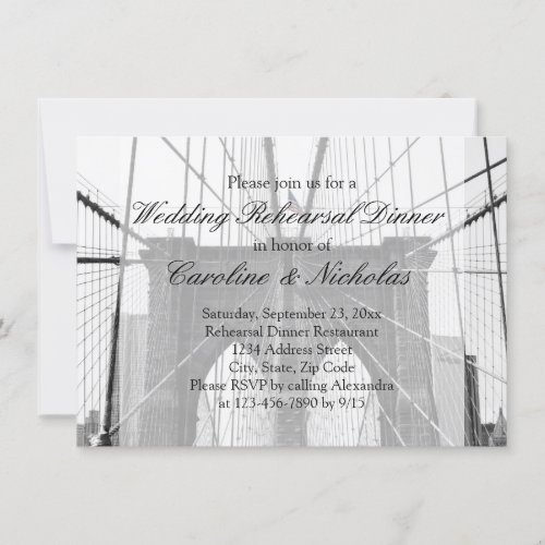New York Wedding NYC Brooklyn Bridge Invitation