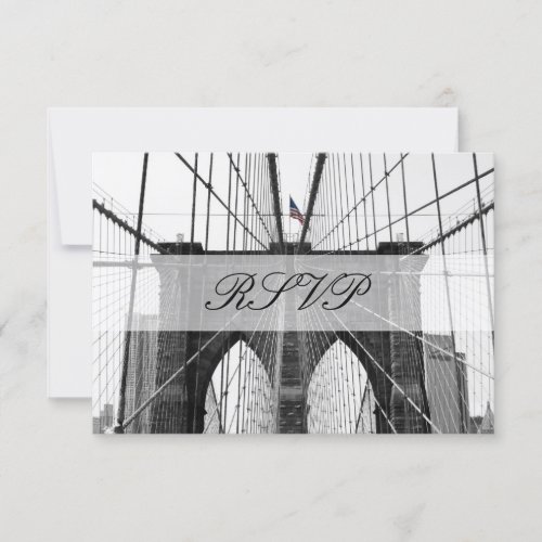 New York Wedding NYC Brooklyn Bridge RSVP Card
