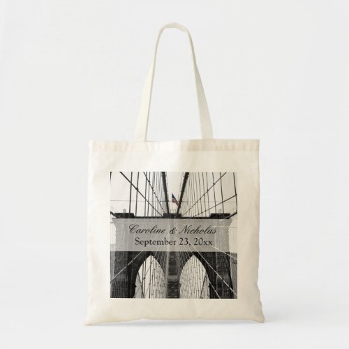 New York Wedding NYC Brooklyn Bridge Tote Bag
