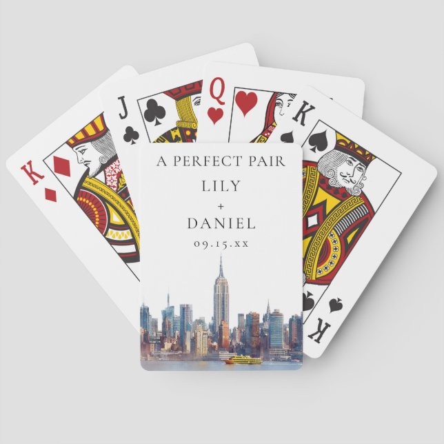 New York Wedding Perfect Pair Favor Poker Cards (Back)