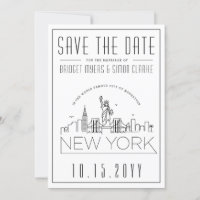 New York Wedding | Stylized Skyline Save the Date