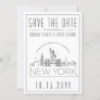 New York Wedding | Stylized Skyline Save the Date Invitation