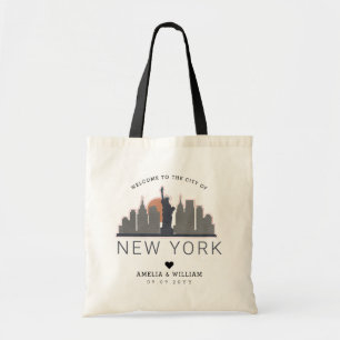 New York Wedding Stylized Skyline Tote Bag