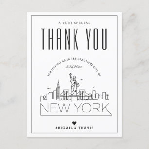 New York Wedding Thanks for Coming! Postcard
