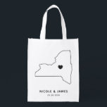 New York Wedding Welcome Bag Map Tote with Heart<br><div class="desc">Wedding welcome gift bag featuring map graphic. Your guests will love checking into their hotel and finding this tote filled with treats awaiting them. You may position the heart to the location of your big day using the "customize further" feature.</div>