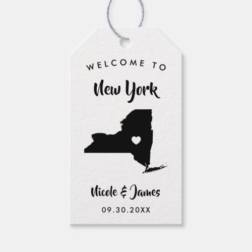 New York Wedding Welcome Bag Tags Map Gift Tags