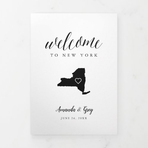 New York Wedding Welcome Letter  Itinerary Tri_Fold Program