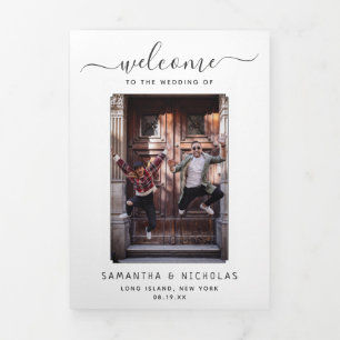 New York Wedding Welcome Letter & Itinerary Tri-Fold Program