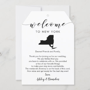 New York Wedding Welcome Tag Letter Itinerary