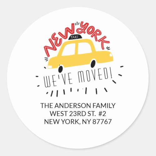 New York Weve Moved New Address Label Sticker