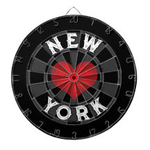 NEW YORK White Text on Black Charcoal Red Heart