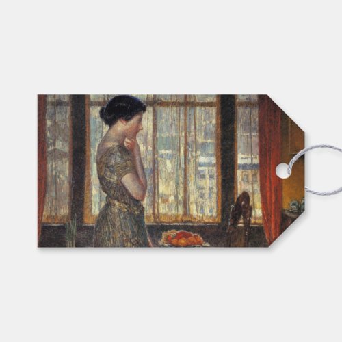 New York Window in Winter by Childe Hassam Gift Tags