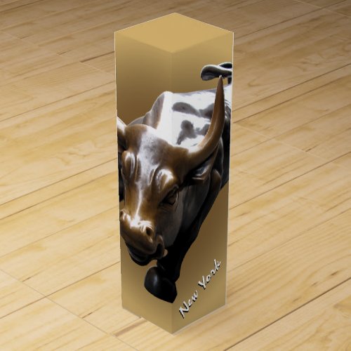 New York Wine Box Bull Statue New York Souvenir