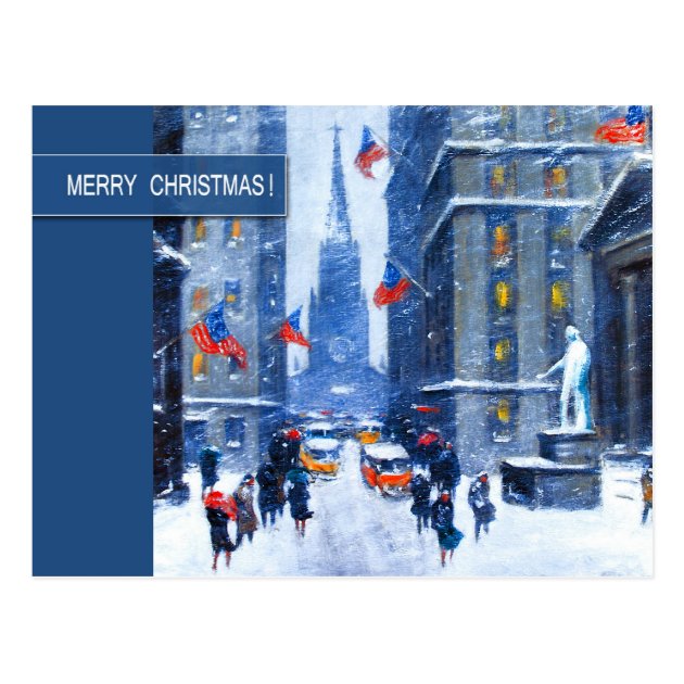 New York, Winter.Customizable Christmas Postcard