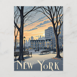 new york winter postcard