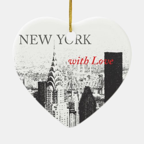 New York with Love Ceramic Ornament