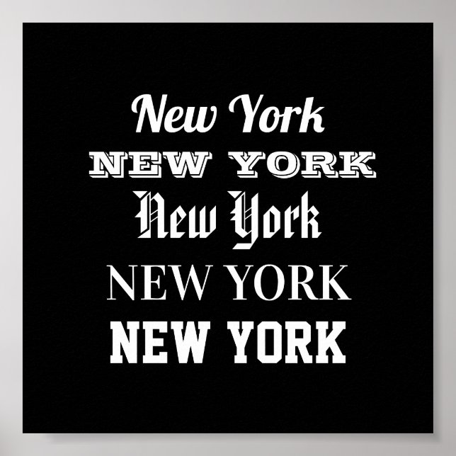 New York word art typography poster modern (Front)