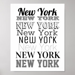 New York word art typography poster modern
