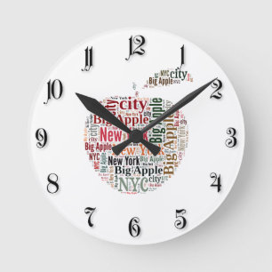 New York words cloud Round Clock