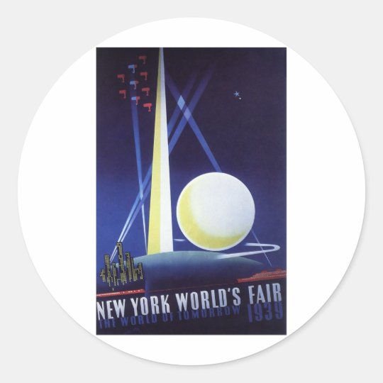 New York World's Fair 1939 Classic Round Sticker