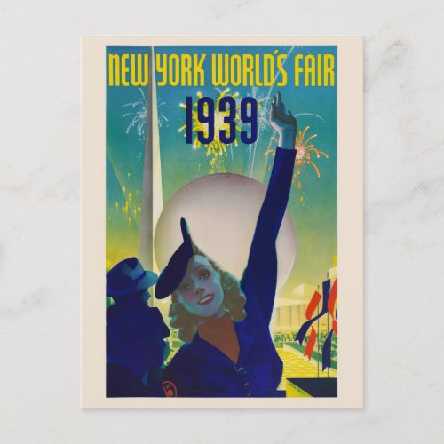 New York Worlds Fair 1939 Vintage Poster Postcard