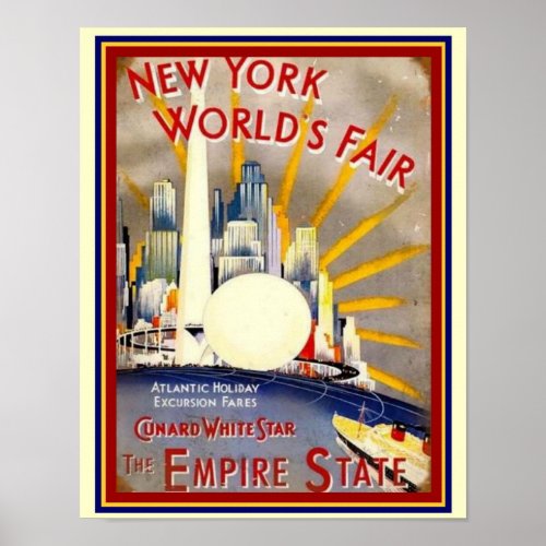 New York World's Fair Deco Print 11 x 14