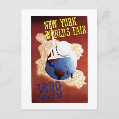 New York Worlds Fair Globe Postcard