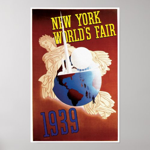 New York Worlds Fair Globe Poster