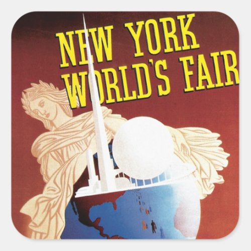 New York Worlds Fair Globe Square Sticker