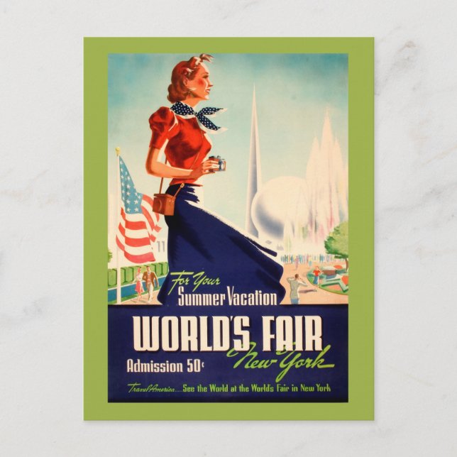 New York World's Fair Vintage Postcard (Front)