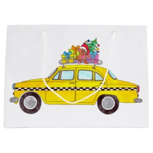 New York Yellow Cab Taxi Christmas Gifts Large Gift Bag