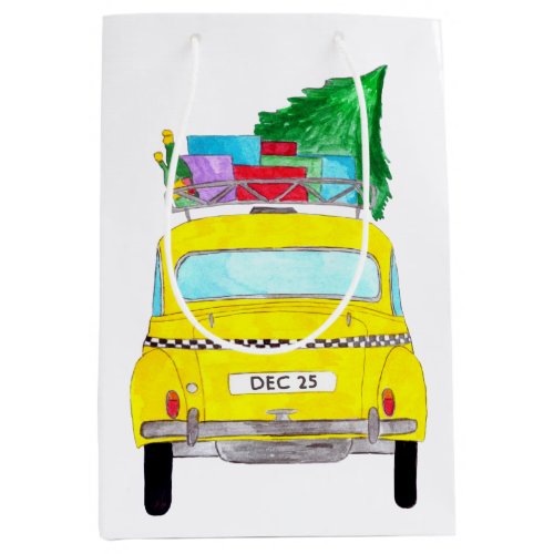 New York Yellow Cab Taxi Christmas Gifts Medium Gift Bag