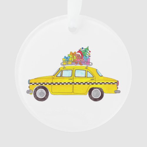 New York Yellow Cab Taxi Christmas Gifts Ornament