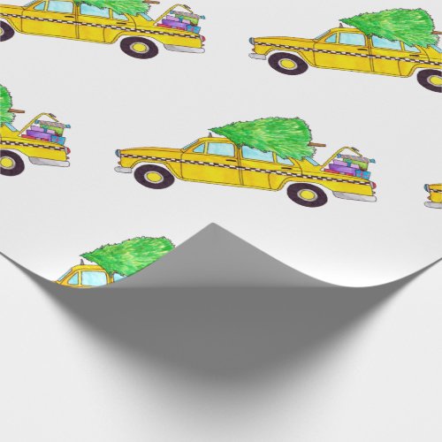 New York Yellow Cab Taxi Christmas Gifts Wrapping Paper