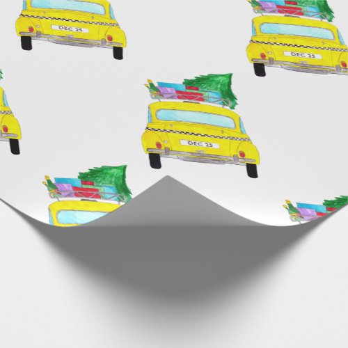 New York Yellow Cab Taxi Christmas Gifts Wrapping Paper