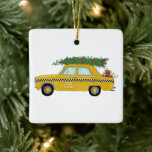 New York Yellow Cab Taxi Christmas Tree Ceramic Ornament at Zazzle