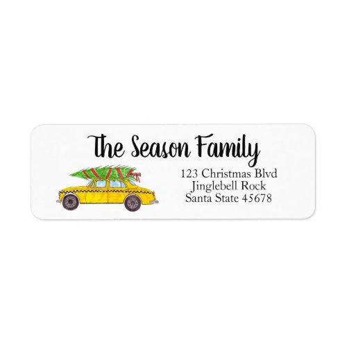 New York Yellow Cab Taxi Christmas tree Label