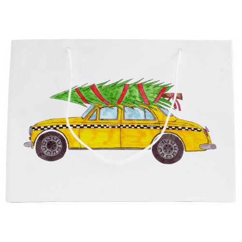 New York Yellow Cab Taxi Christmas tree Large Gift Bag