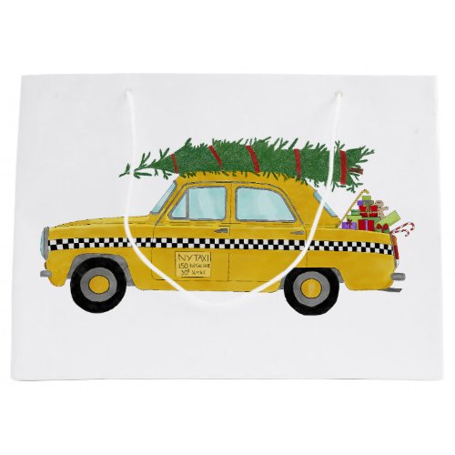 New York Yellow Cab Taxi Christmas tree Large Gift Bag