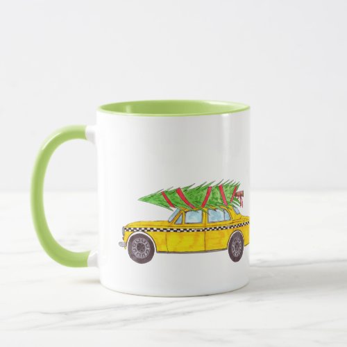 New York Yellow Cab Taxi Christmas tree Mug