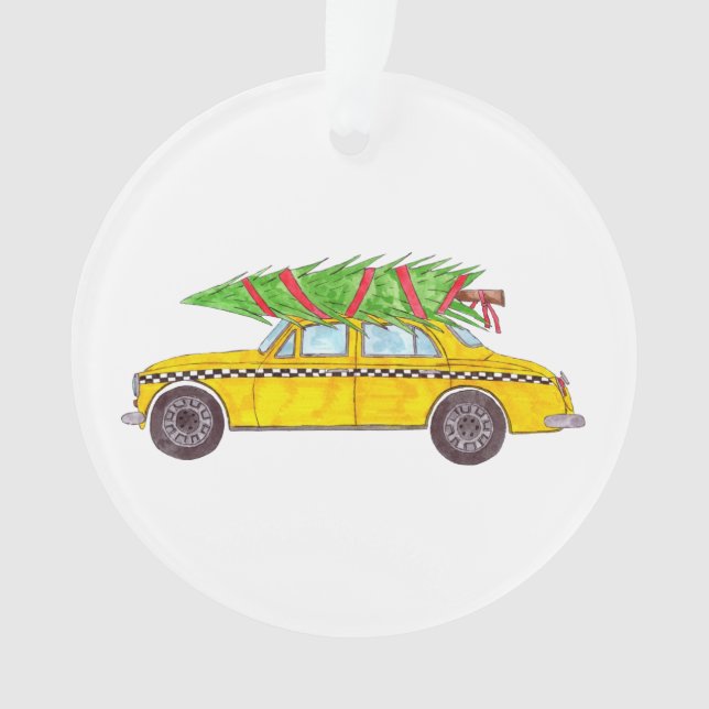 New York Yellow Cab Taxi Christmas tree Ornament (Front)