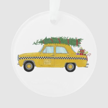 New York Yellow Cab Taxi Christmas Tree Ornament by PortoSabbiaNatale at Zazzle