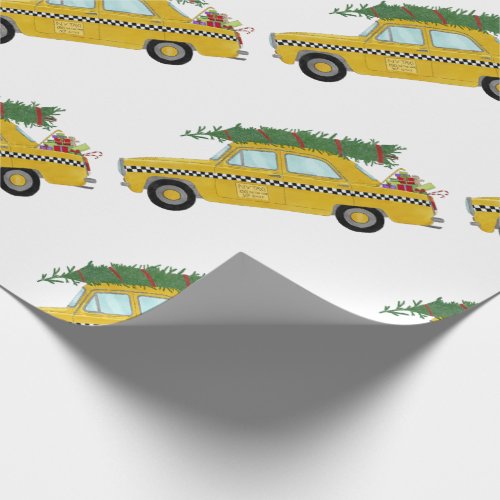 New York Yellow Cab Taxi Christmas tree Wrapping Paper