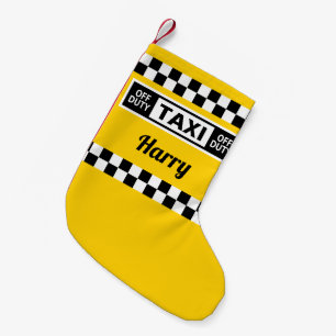 New York Yellow Taxi Cab Driver Off Duty Small Christmas Stocking