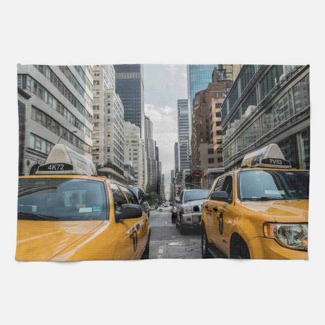 New York Yellow Taxi Cabs Kitchen Towel (Horizontal)