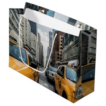 New York Yellow Taxi Cabs Large Gift Bag by GiftsGaloreStore at Zazzle