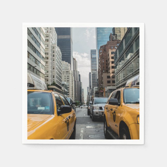 New York Yellow Taxi Cabs Paper Napkins (Front)